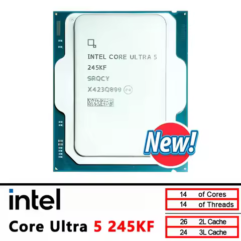 Intel Core Ultra 5 245KF CPU processor 3.6GHz 14 cores 14 threads LGA 1851 New but without Cooler