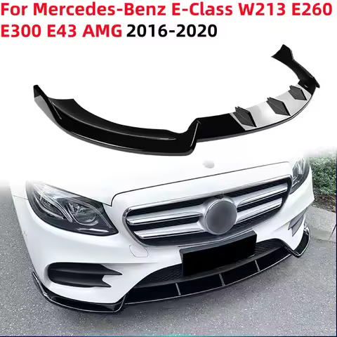 3Pcs Car Front Bumper Lip Diffuser Spoiler Kit For Mercedes-Benz E-Class W213 E260 E300 E43 AMG 2016