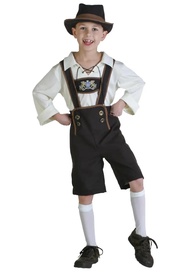NEW Classic Bavarian Lederhosen Oktoberfest Kids Costume German Beer Boys Outfit Hat Top Suspender S