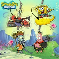4pcs Keychains Bikini Bottom Tour SpongeBob SquarePants, Patrick Star, Squidward, Mr. Krabs Phone Ch