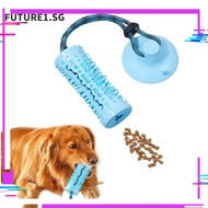 FUTURE1 Toothbrush, Food Dispensing Suction Cup Tug of War Rope, Interactive Puppy Training Blue  Cleaning Toy Dog Toy