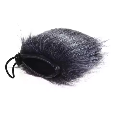 Artificial Fur Microphone Wind Cover 9x5cm Furry Outdoor Microphone Windscreen for Rode Stereo Video