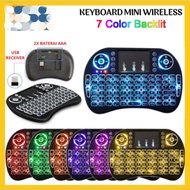 Mini Wireless Keyboard i8 2.4G LED Backlight 7 Colors Touchpad Air Smart TV Box IPTV Computer