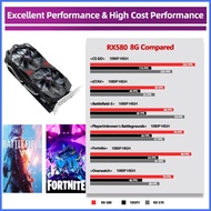 ↗ ∮ ∦ AISURIX RX580 8G Graphics Cards AMD GDDR5 GPU RX 580 8GB 256Bit 2048SP Computer PC Black Myth
