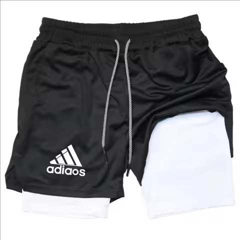 Men's compression shorts summer gym fitness running training sports shorts 2-in-1 breathable shorts