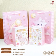 Baby Motif Paper Bag Girl Baby Goodie Bag/ Girl Baby Motif Gift Bag/ Girl Baby shower Paper Bag Pape