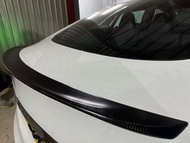 Tesla Model S 碳纖維尾翼 包安裝通用真碳纖維原裝正廠P90D 升級拆下2015年製造