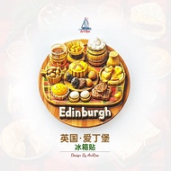 Edinburgh, UK Food Platter Fridge Magnet 3D Magnetic Sticker Travel Souvenir Gift Home Decoration St