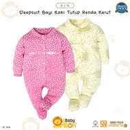 BABYLEON Baby Jumpsuit 0-1 Years Long Sleeve Closed Leg Jumpsuit Baby Jumper Lace Ruffled Newborn Ba