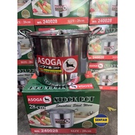 100% Original ASOGA Stainless Steel Stock Pot Soup Pot Periuk Sup 24cm / 26cm / 28cm / 30cm