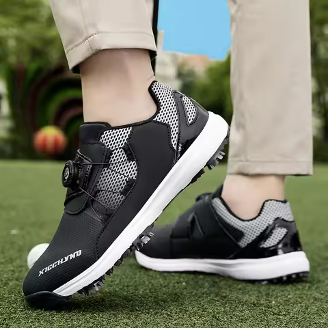 Professional Golf Quick Lacing Sport Shoes Mens Anti Slip Sport Golf Training Comfortable Gym Shoes