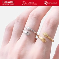 Gadoka Ring Titanium Steel Open Hand Hug Anti-RustWanita