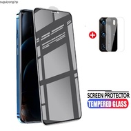 2-in-1 9D Anti-Spy Privacy Tempered Glass OPPO A94 A74 A54 A31 A12 A92 A52 A53 A9 A8 A5 A5S A3S Reno 5 4Z 4 3 2F F7 F9 F11 Pro 5G 4G 2020 Anti-Spy Privacy Screen Protector Camera Lens Protective Glass Film