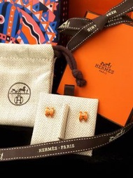 英國代購 英國直送 Hermes Mini Pop H Earrings 橙色 金邊 小H 迷你H 耳環 倫敦 London Harrods selfridges 禮物 首選 聖誕禮物 生日禮物 情人