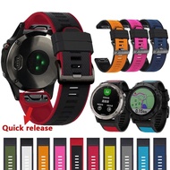 22mm 26mm High Quality Waterproof Band Silicone Watchband Quick Fit Strap For Garmin Fenix 7 7X 6 6X Pro 5 5X Plus 3 HR 2 Quaitx 7 Pro 7X 5 3