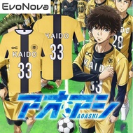 EvoNova Anime Ao Ashi Aoashi Jersey 3D Print T Shirt Women Men Summer Fashion O-neck Short Sleeve Fu