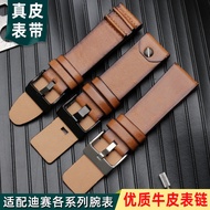 Jinyu Genuine Leather Watch Strap Men Suitable for Dissay DZ7406/7408/4323/1657 Cowhide Bracelet 26m