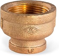 Everflow BRRC0342-NL 3/4 x 1/2 Inch Lead Free Brass Reducing Coupling with Female National Pipe Tape