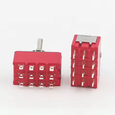 1 PCS 12Pin Toggle Switches Red 2/3 Position ON-ON DPDT Mini Toggle Switches 5A/125V-2A/250V AC MTS-