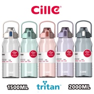 Cille Water Bottle Tritan BPA-Free Plastic Water Bottle With Handle Botol Air Plastik XL-2219/2220