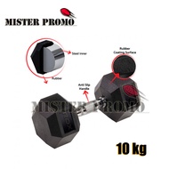 Dumbell Dumble Barbell hexagonal Rubber ROX 10 kg 10kg Original