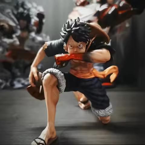 Action Figures One Piece GK Luffy blowing up statue; Luffy's fourth gear transformation statue model