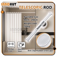 [90CM-290CM] Innohut Telescopic Curtain Rod Adjustable Clothesline Pole Rod Langsir Shower Rod Dryin