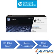 HP 136A Black Original LaserJet Toner Cartridge [W1360A]