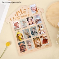 [Tech] Baby First Year Wooden Photo Board 12 Monthly Milestone Picture Frame For One Year Birthday P