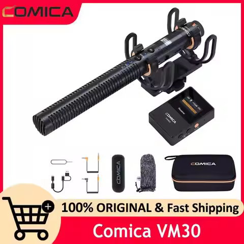 Comica VM30 Wireless Shotgun Microphone for Camera - Super Cardioid 3.5mm/USB-C Analog/Digital Outpu