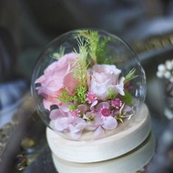 永生花玻璃罩盅 愛的泡泡 客製不凋花玫瑰花花禮 乾燥花