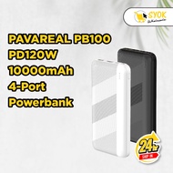 PAVAREAL PB100 120W Fast Charge 10000 mAh Powerbank | 80% FULL in 40mins | Compatible with Apple, OP