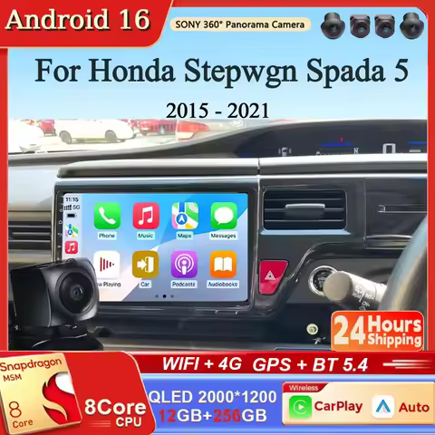 For Honda Stepwgn Spada 5 2015 2016 - 2021 Android 16 Carplay&Auto Car Radio Navigation Multimedia S
