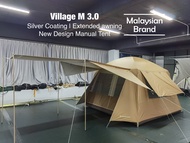 PAYUNG.CAMP 4 ~ 5 person Family Village M 4.0 Luxury Camping Cabin Tent Waterproof 2 Doors 4 Windows