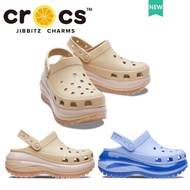 รองเท้า crocs แท้ crocs mega crush รองเท้าเสริมส้นผู้หญิง สีน้ำตาล/เจ็ดสี รองเท้าแตะน่ารัก รองเท้าไปทะเล|207988