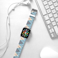 Apple Watch Series 1 , Series 2, Series 3 - Apple Watch 真皮手錶帶，適用於Apple Watch 及 Apple Watch Sport - Freshion 香港原創設計師品牌 - 藍色格子紋