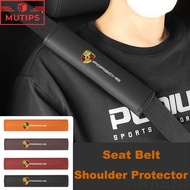 Porsche Car Leather Seat Belt Soft Cover Shoulder Protection Pad For Cayenne 911 992 718 Macan Panam