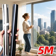 0.3*5M Static Cling One Way Privacy Window Film Black Mirror Reflective PET Heat Insulating Sun Shad
