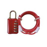 US Safe Transit Administration Certified TSA 4 Dial Lock Key with 1.8m Wire Red