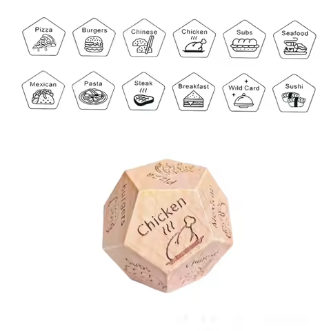 Food Decides Dice 12 Sides, Date Night Dice Couple Gift Ideas, Him and Her, Dinner Dice Decides, Coo
