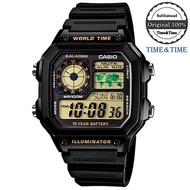 Time&Time Casio Standard นาฬิกาข้อมือผู้ชาย สีดำ สายเรซิน รุ่น AE-1200WH-1BVDF (ประกัน CMG)
