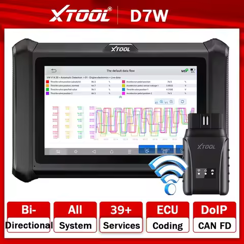 XTOOL D7W V2.0 OBD2 WIFI Wireless Automative Scanner Car Diagnostic Tool ECU Coding Bidirectional To