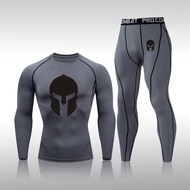 Compression Fitness MMA Rashguard Male Quick-Drying Tights Track Suit Men's Running Set Gym Legging Thermal Underwear Running