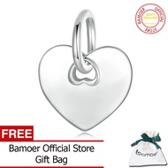 BAMOER 925เงินสเตอร์ลิงหัวใจจี้ห้อยคอน่ารักสำหรับผู้หญิงเครื่องประดับการทำสร้อยข้อมือด้วยตนเอง BSC10