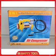 66 Happy Tool DIY DC 12V Inflation And Illumination Mini Air Compressor (2 In 1)