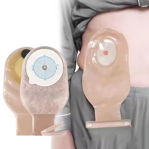 10Pcs Colostomy Bags Hole One-piece Drainable Ostomy Bags Stoma Care Pouch With Clips Closure Colost