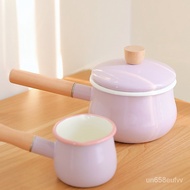 🚓Laomai【Homemade】Girl Heart Vintage Enamel Baby Food Pot Hot Milk Pot Instant Noodle Pot Soup Pot Oil Pan