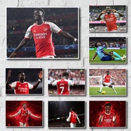 Bukayo Saka Vintage Kraft Paper Poster | Arsenal No.7 The Rising Path of the Three Lions 新星 | Footba