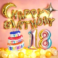 Complete 18th Birthday Debut Balloon Set For Girls Happy Birthday Party Backdrop Decorations