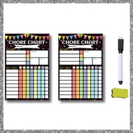 2PCS Magnetic Planning Reward Chart for Weekly Dry Erase Chores Chart Chores Chart for Refrigerator